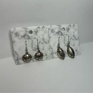 Hand-crafted Soccer Ball and Football Earrings